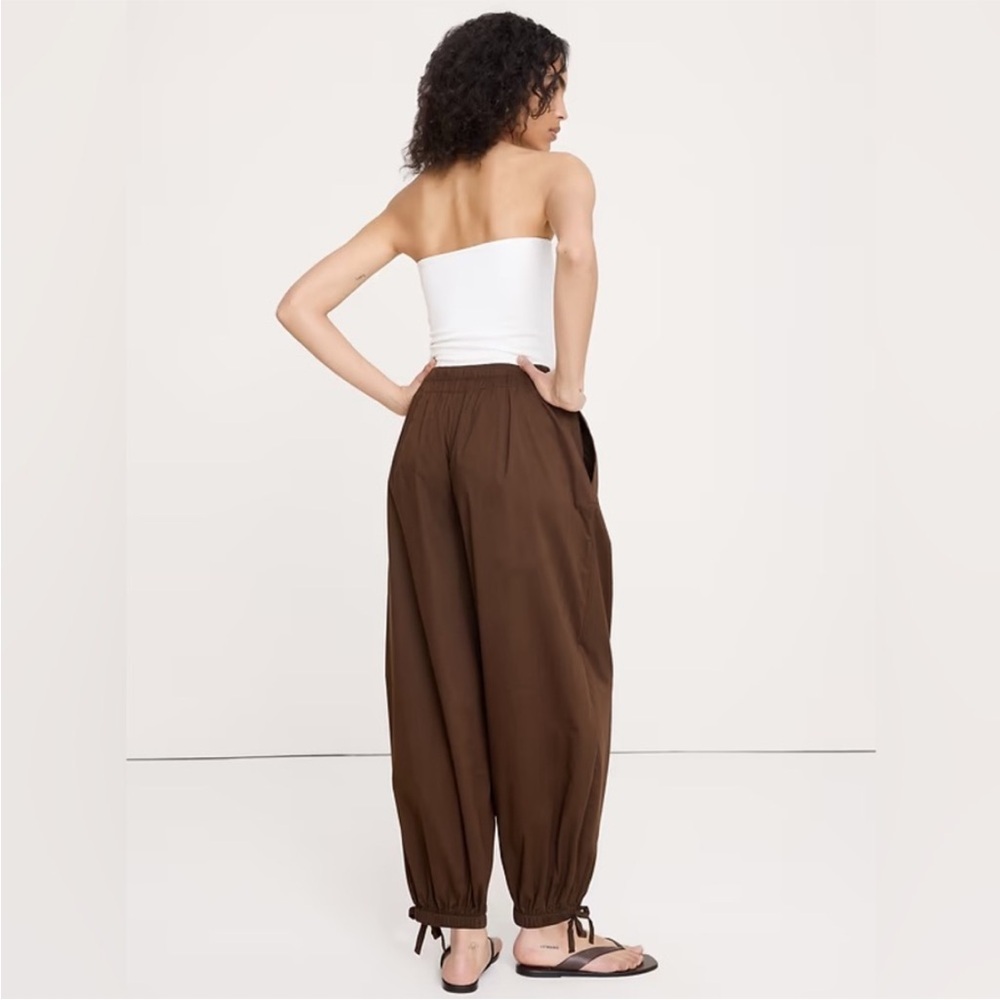 Banana Republic Brown Wide-Leg Drawstring Pants - Picture 2 of 5